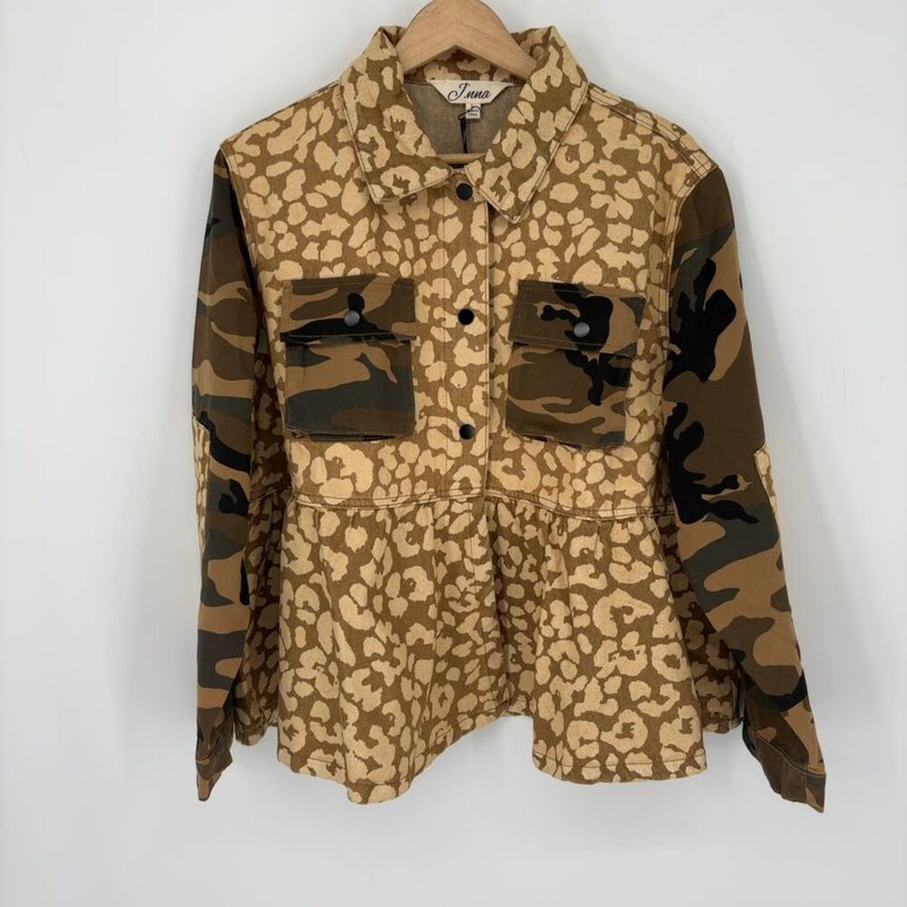 J.nna Wild Color Block Jacket-Camo